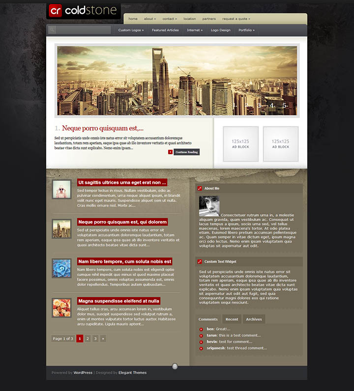 WordPress шаблон ElegantThemes ColdStone