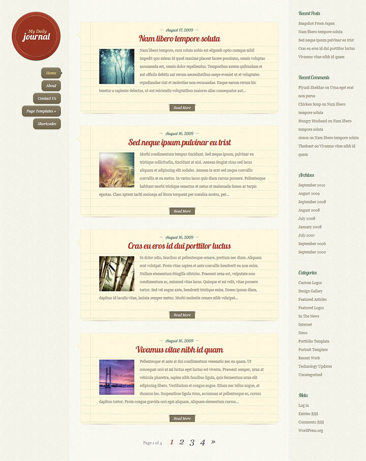 WordPress шаблон ElegantThemes DailyJournal