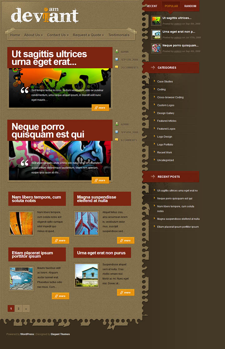 Шаблон ElegantThemes Deviant WordPress шаблон ElegantThemes Deviant