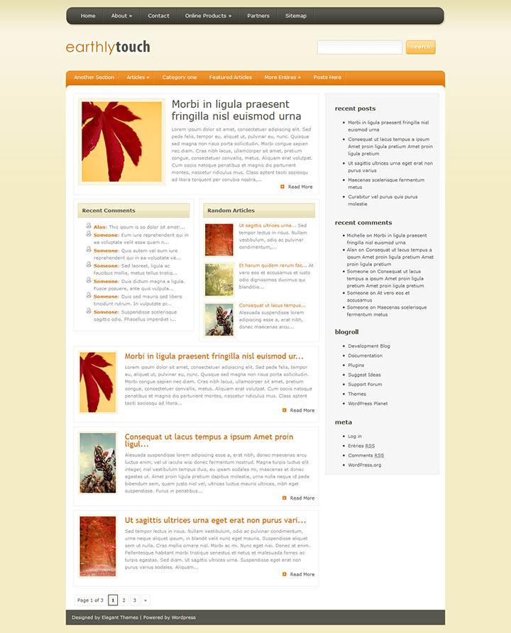WordPress шаблон ElegantThemes EarthlyTouch