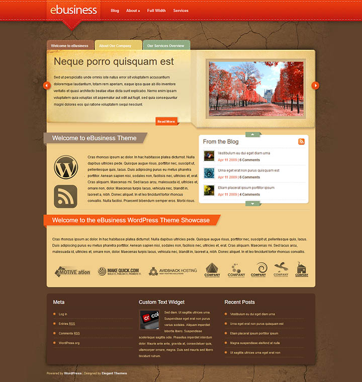 WordPress шаблон ElegantThemes eBusiness