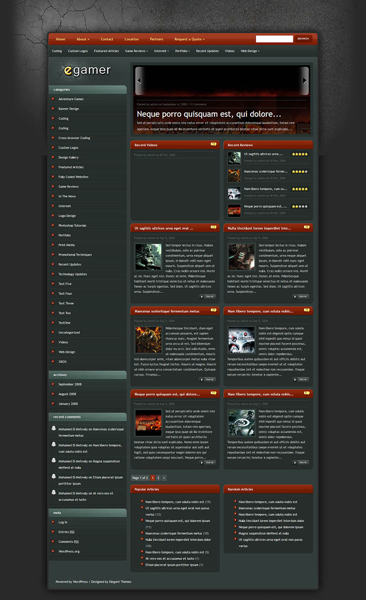 WordPress шаблон ElegantThemes eGamer