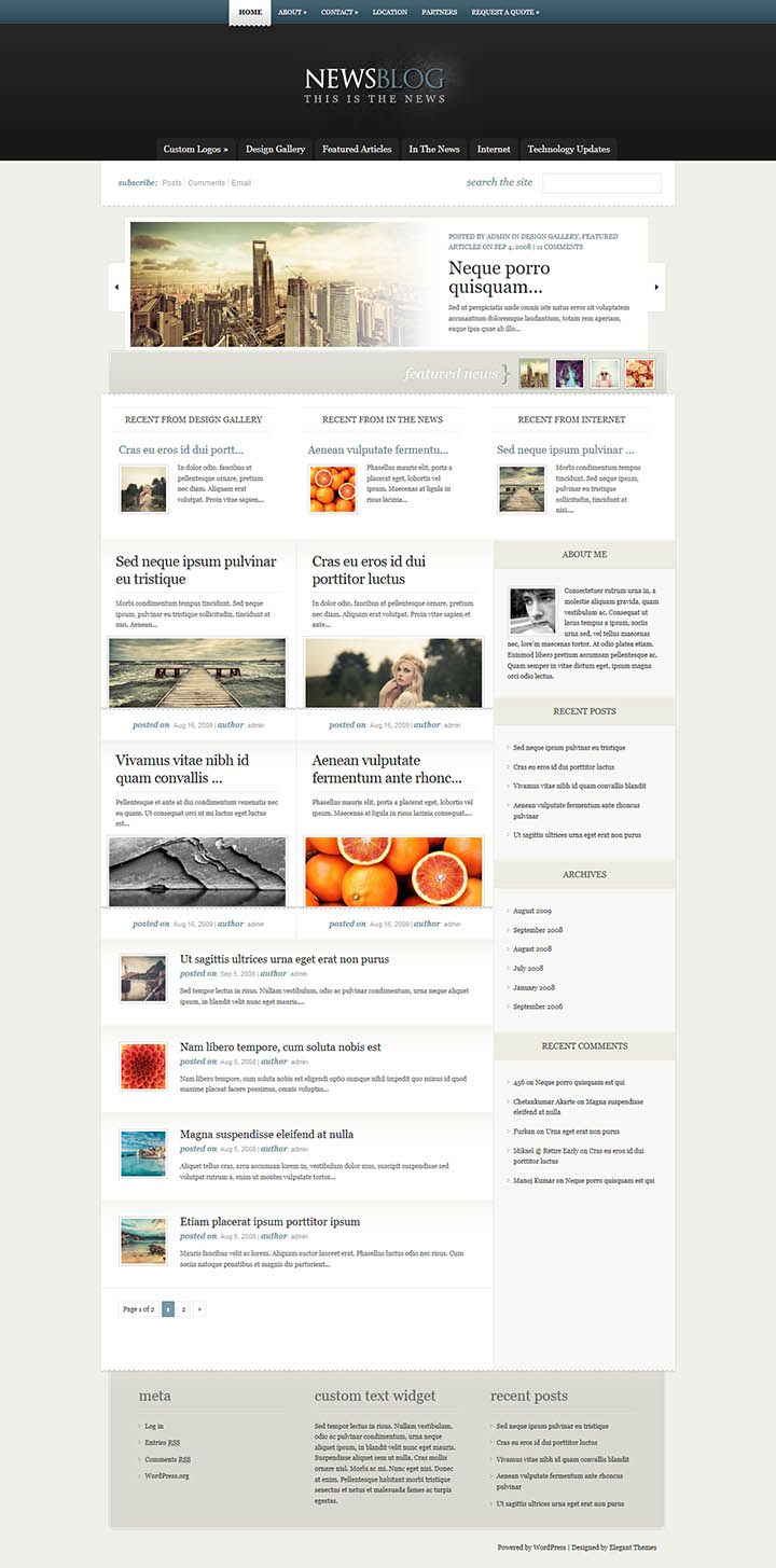 WordPress шаблон ElegantThemes eNews