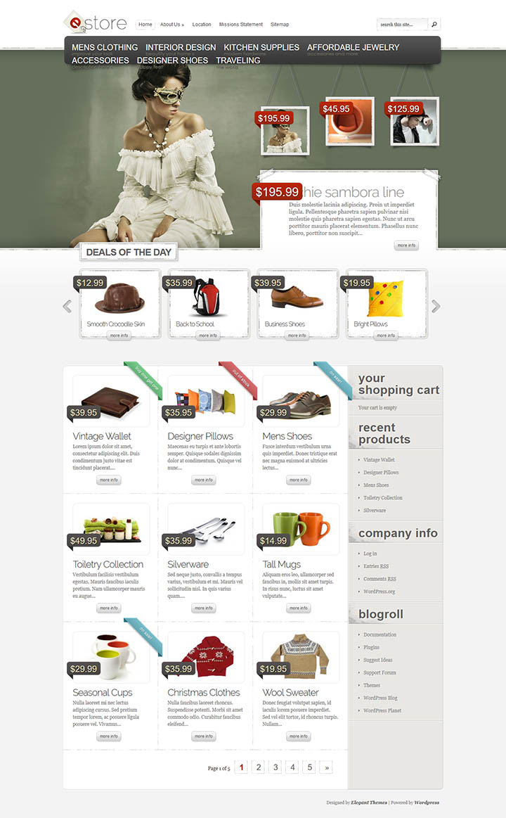 WordPress шаблон ElegantThemes eStore