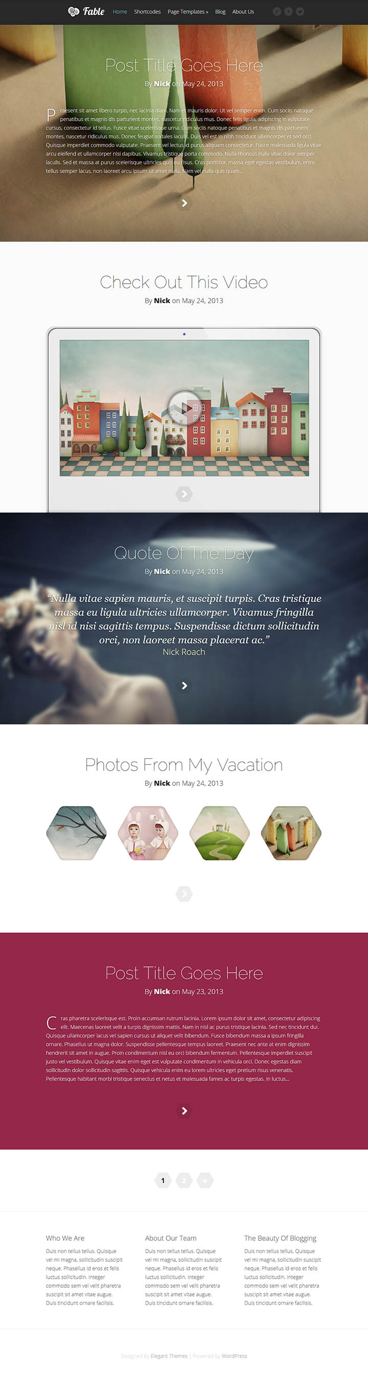 WordPress шаблон ElegantThemes Fable