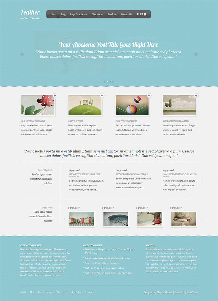 WordPress шаблон ElegantThemes Feather