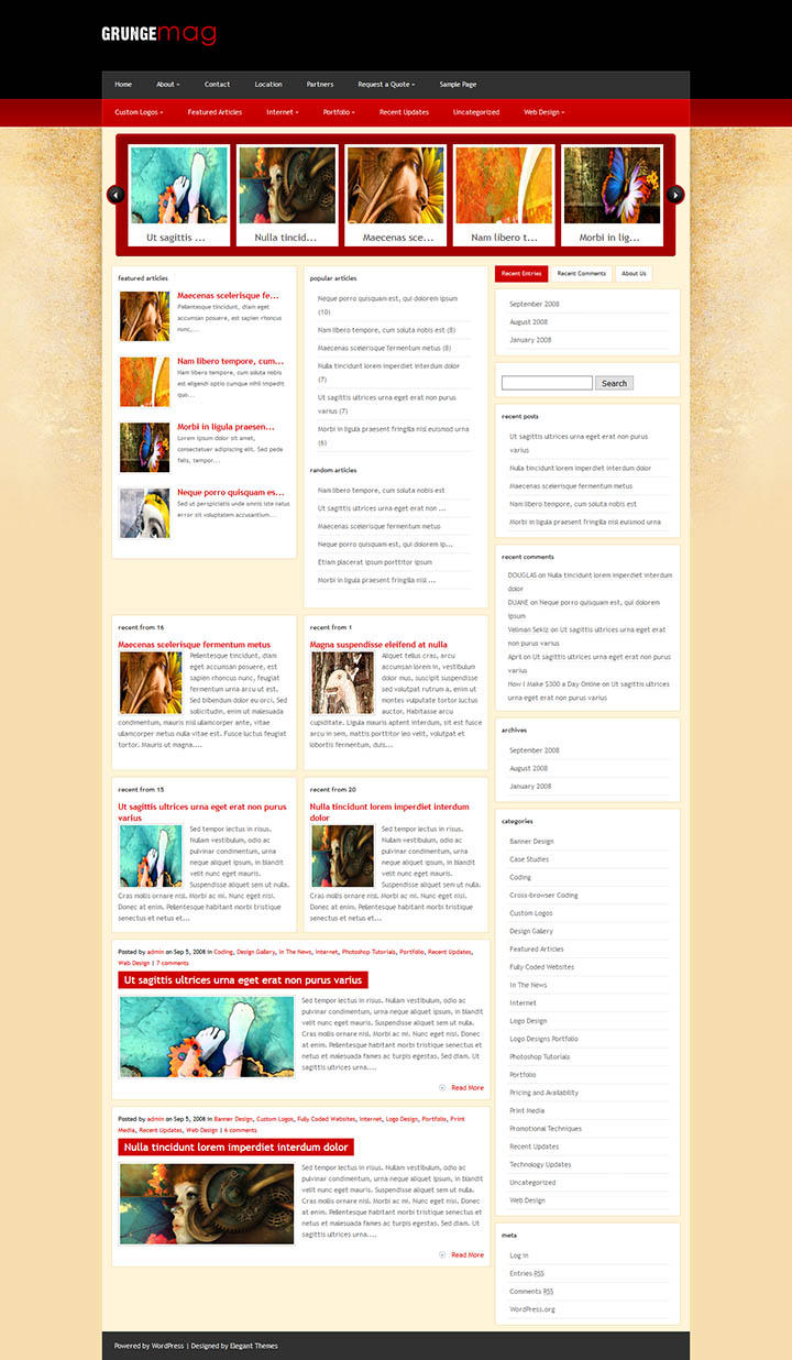 WordPress шаблон ElegantThemes GrungeMag