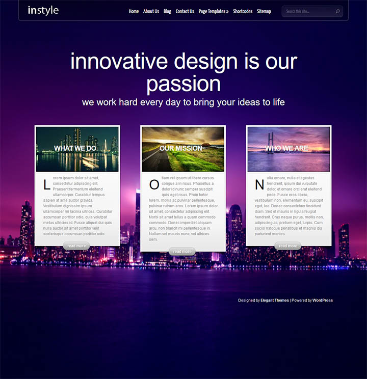 WordPress шаблон ElegantThemes InStyle