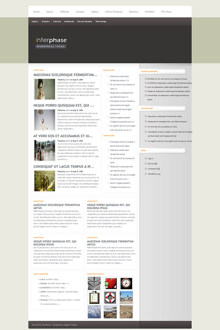 WordPress шаблон ElegantThemes InterPhase