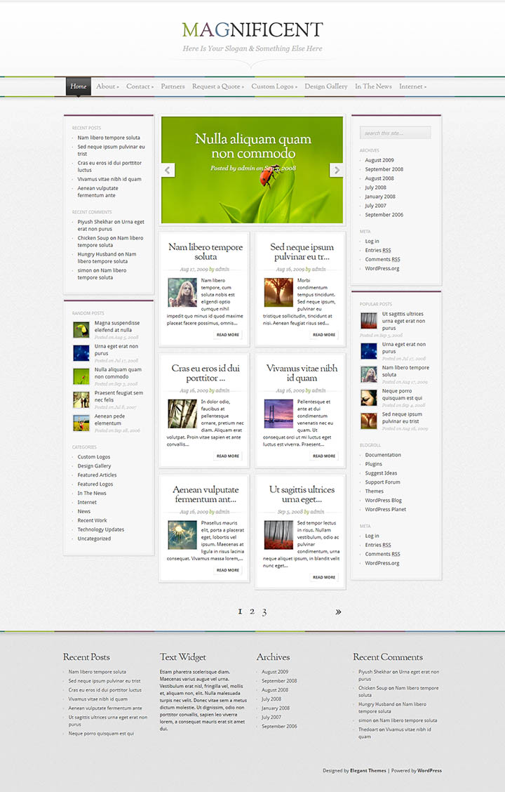 WordPress шаблон ElegantThemes Magnificent