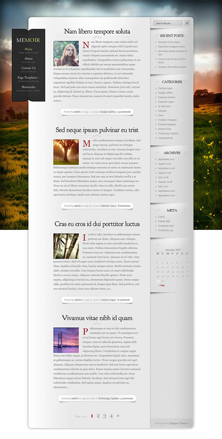 WordPress шаблон ElegantThemes Memoir