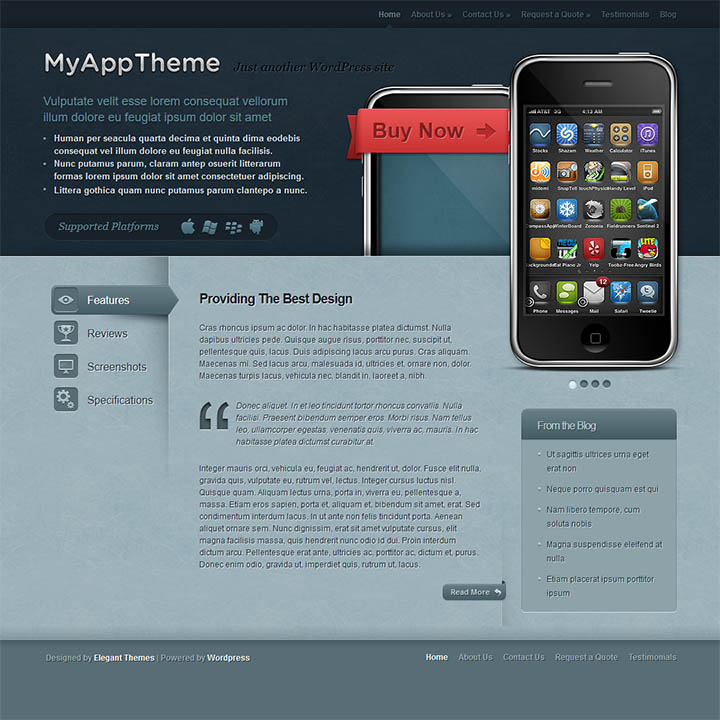 WordPress шаблон ElegantThemes MyApp