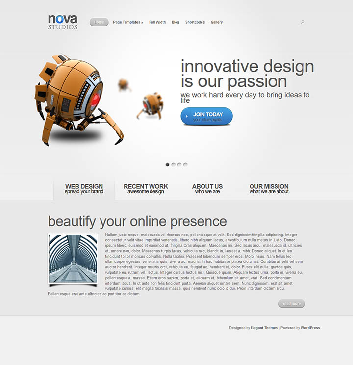 WordPress шаблон ElegantThemes Nova