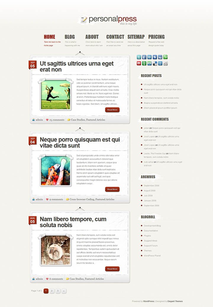 WordPress шаблон ElegantThemes PersonalPress