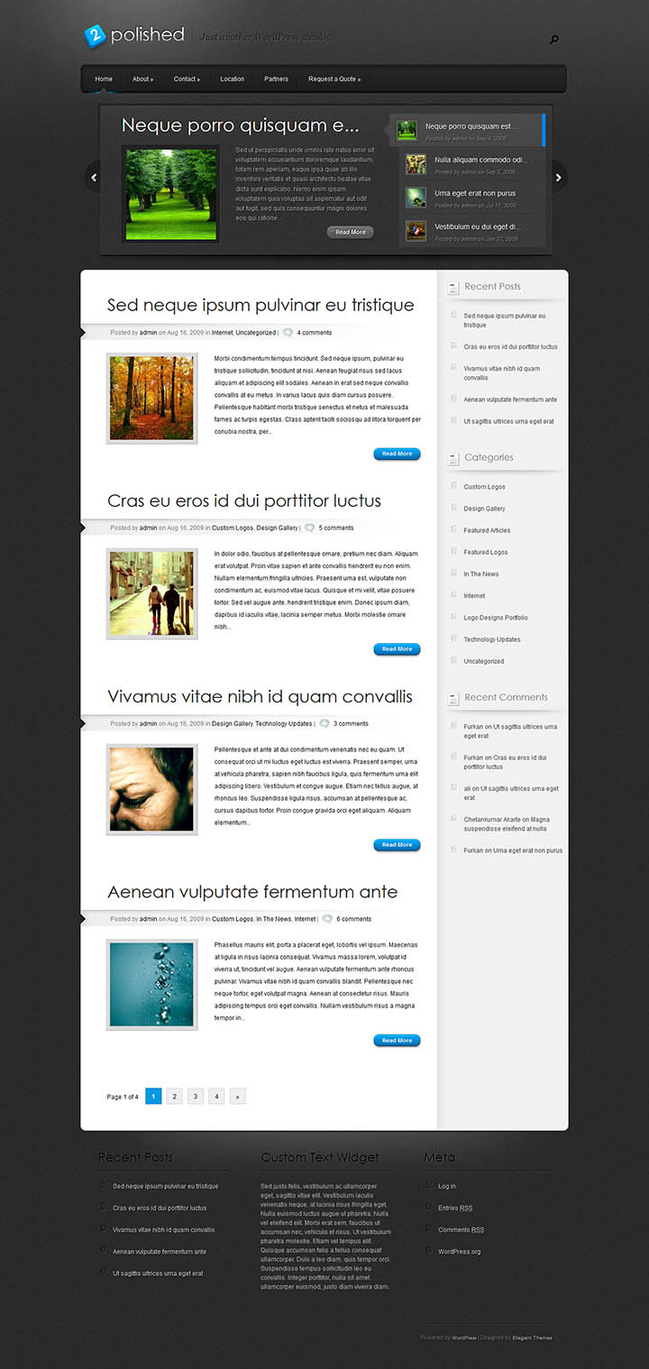 WordPress шаблон ElegantThemes Polished