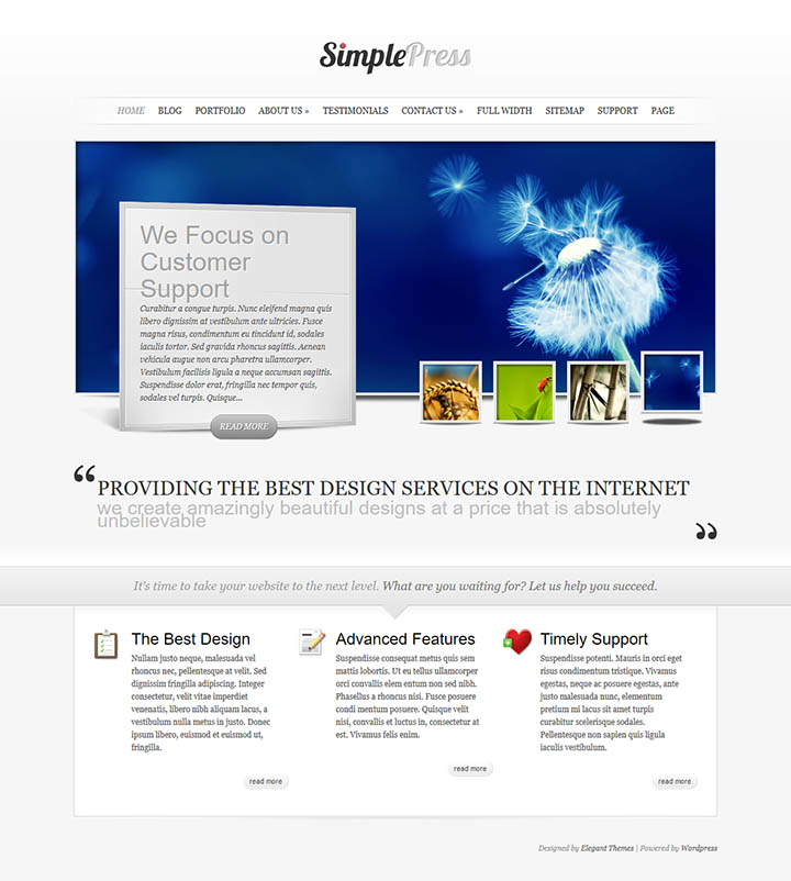 WordPress шаблон ElegantThemes SimplePress