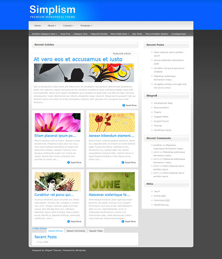 WordPress шаблон ElegantThemes Simplism