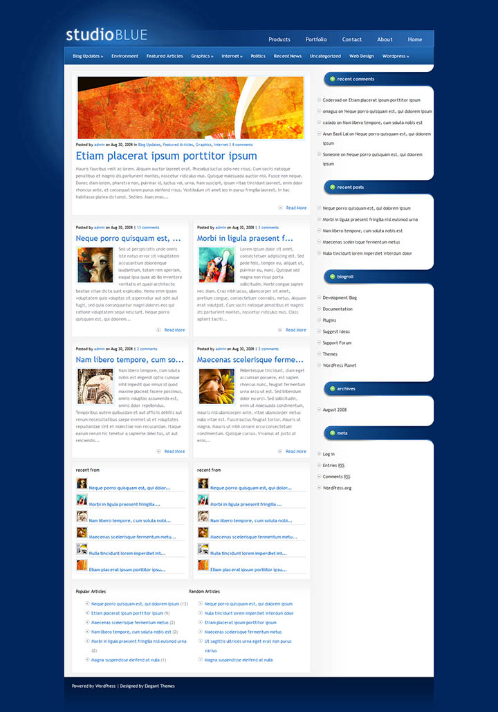 WordPress шаблон ElegantThemes StudioBlue