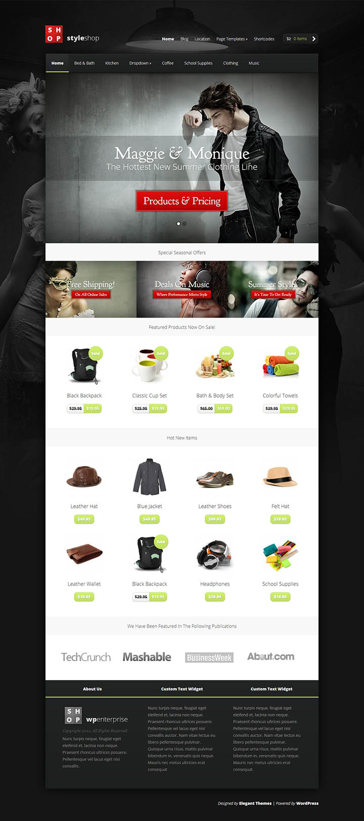 WordPress шаблон ElegantThemes StyleShop