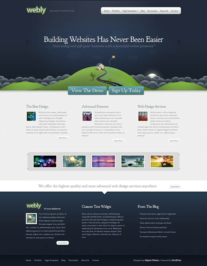 WordPress шаблон ElegantThemes Webly