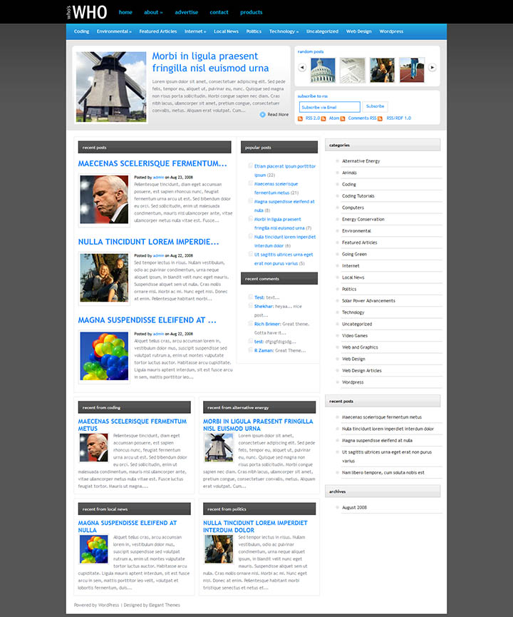 WordPress шаблон ElegantThemes WhosWho