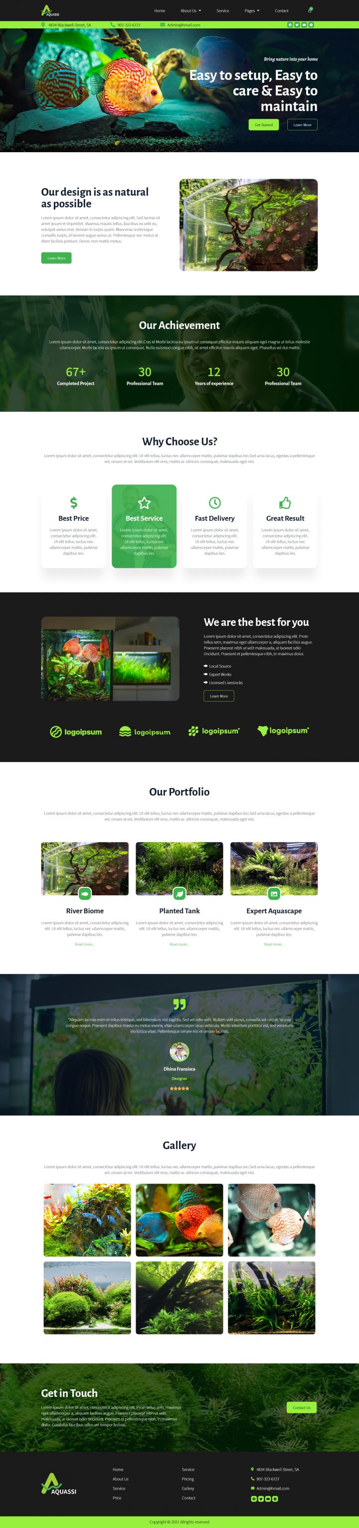 WordPress шаблон ThemeForest Aquassi