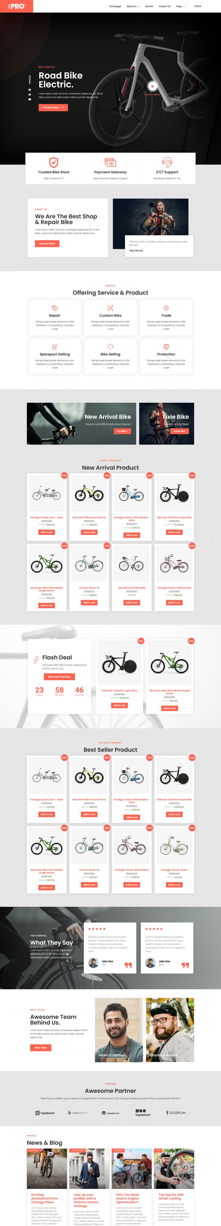 WordPress шаблон ThemeForest BikePro