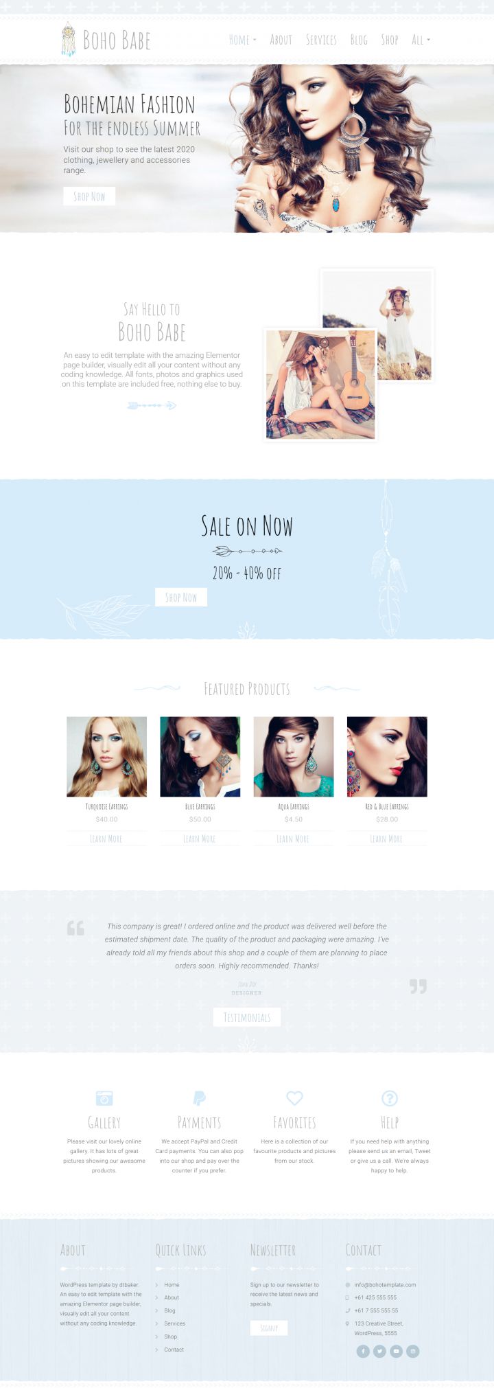 WordPress шаблон ThemeForest Boho Babe