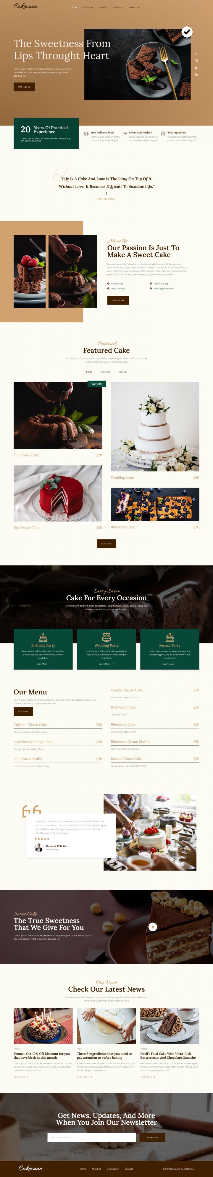 WordPress шаблон ThemeForest Cakecane