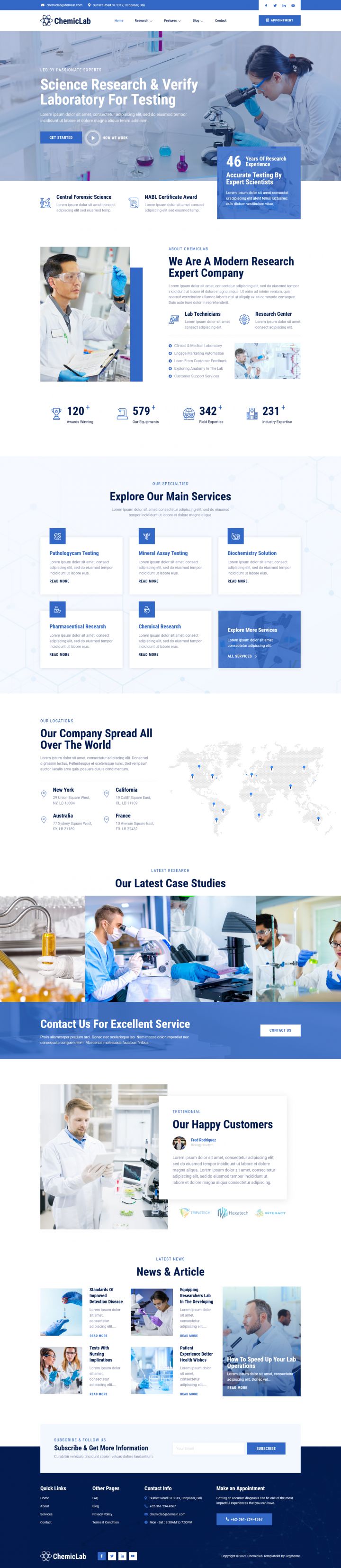 WordPress шаблон ThemeForest ChemicLab