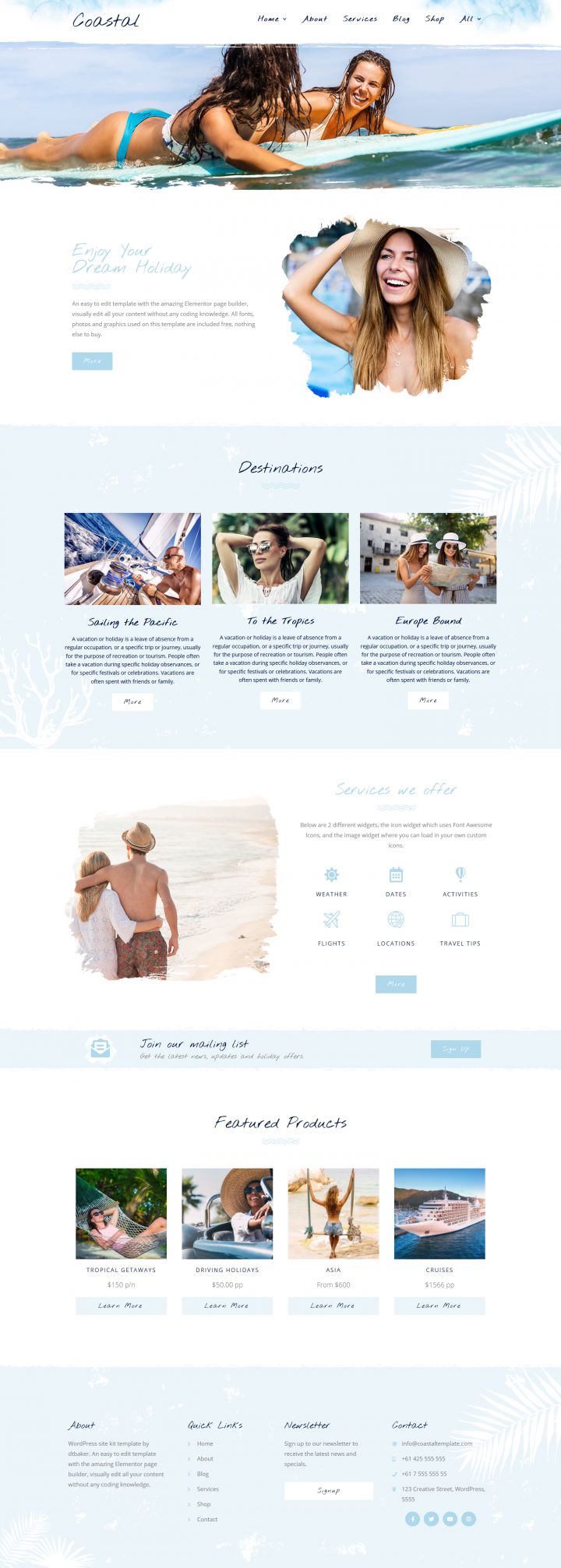 WordPress шаблон ThemeForest Coastal