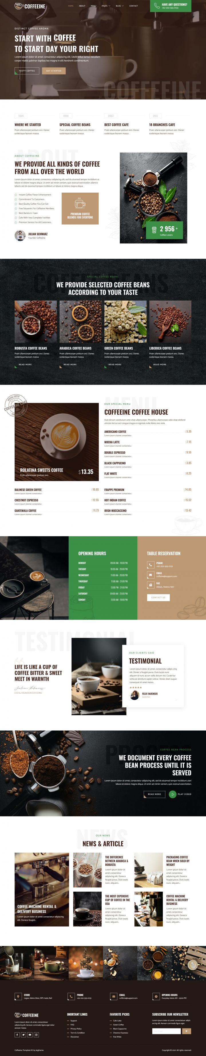 WordPress шаблон ThemeForest Coffeeine