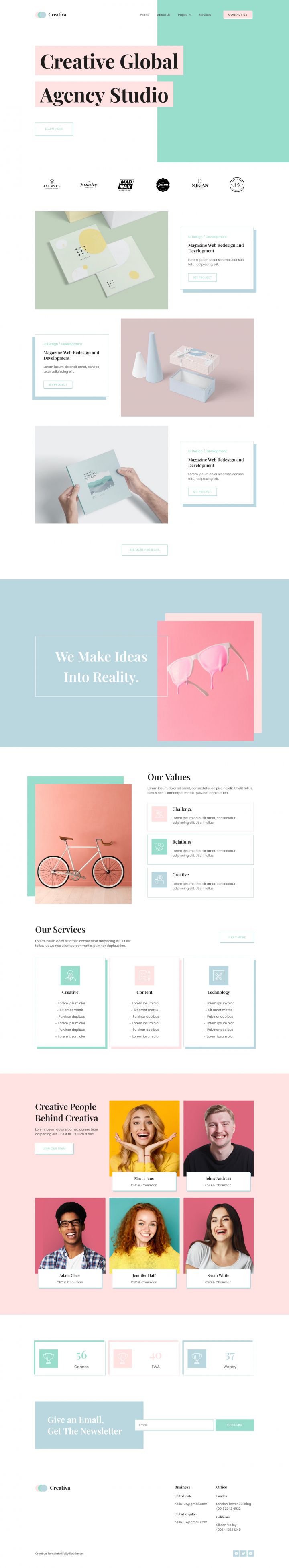 Шаблон ThemeForest Creativa WordPress шаблон ThemeForest Creativa