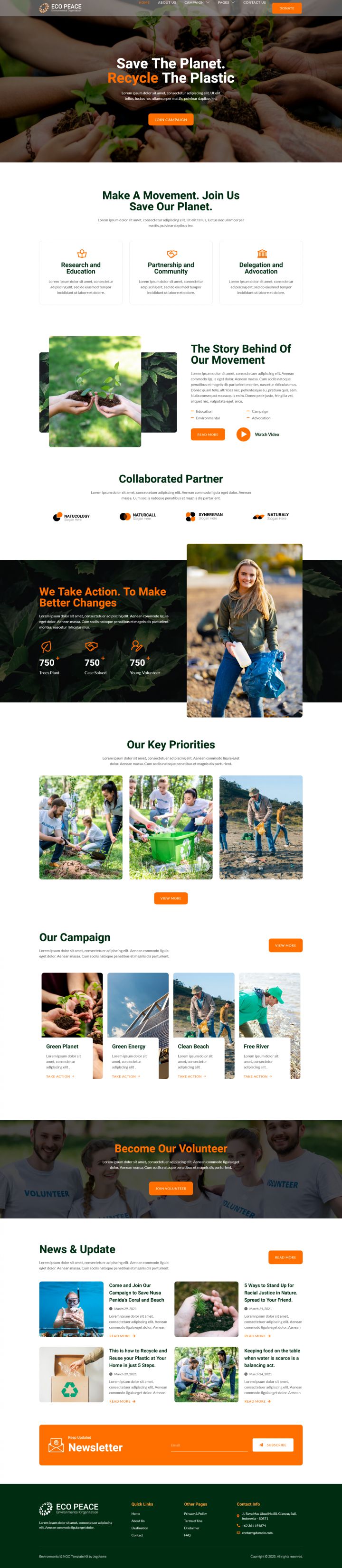 WordPress шаблон ThemeForest EcoPeace