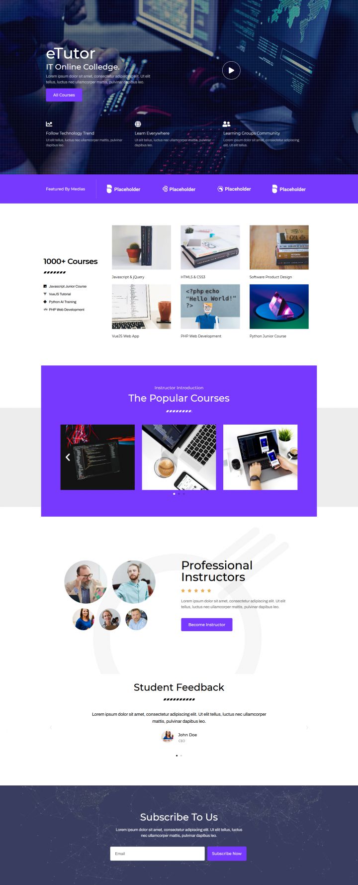 WordPress шаблон ThemeForest eTutor