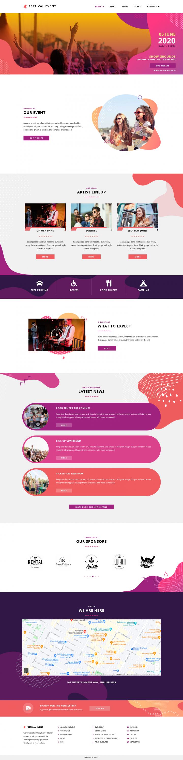 WordPress шаблон ThemeForest Festival Events