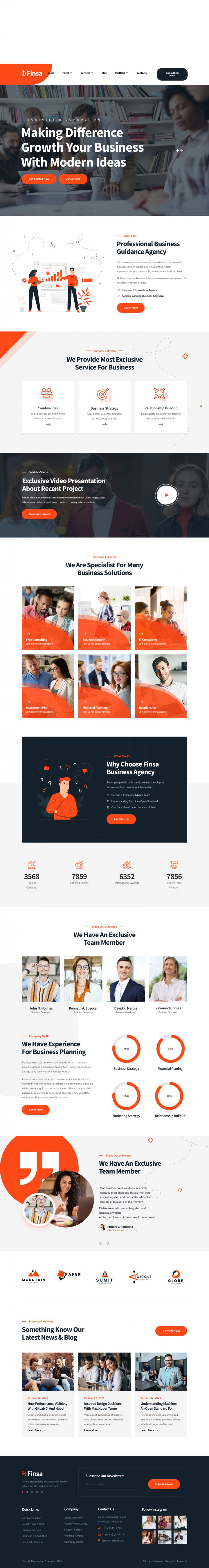 WordPress шаблон ThemeForest Finsa