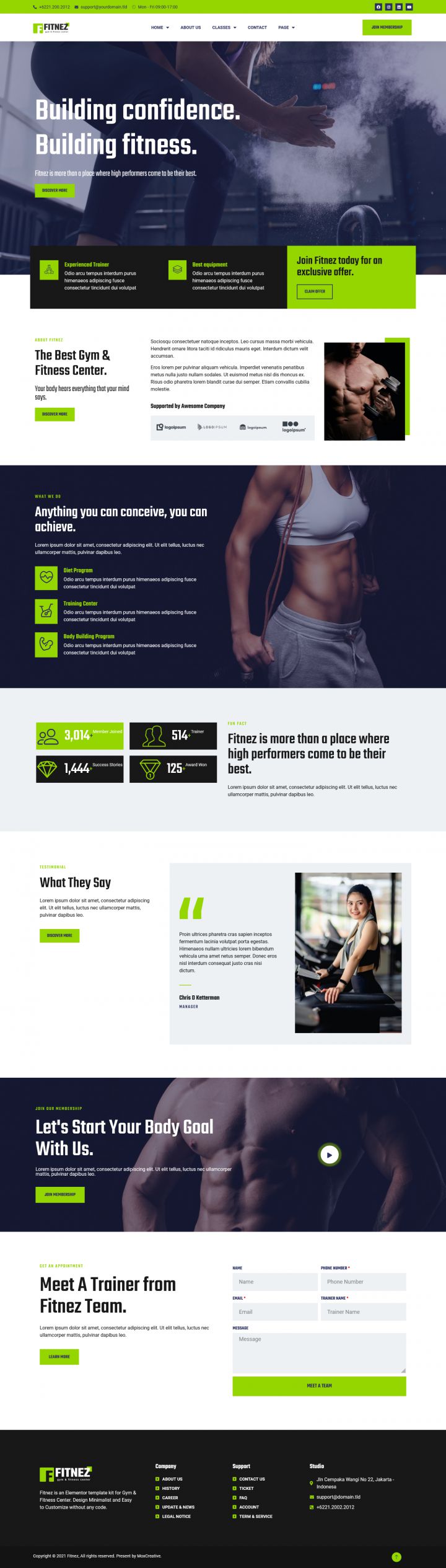 WordPress шаблон ThemeForest Fitnez