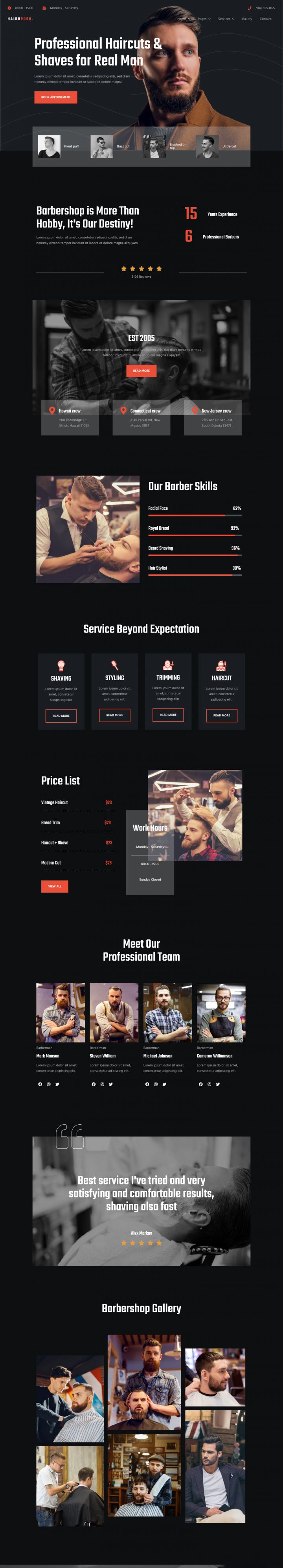 WordPress шаблон ThemeForest Hairbrosh