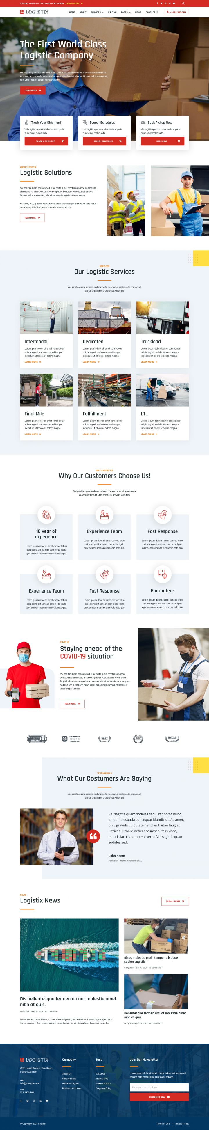 WordPress шаблон ThemeForest Logistix