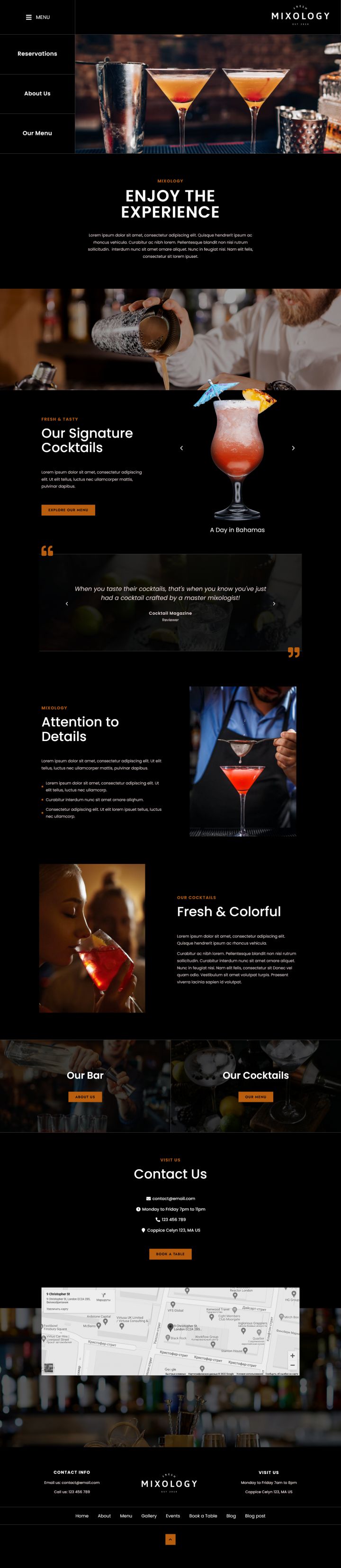 WordPress шаблон ThemeForest Mixology