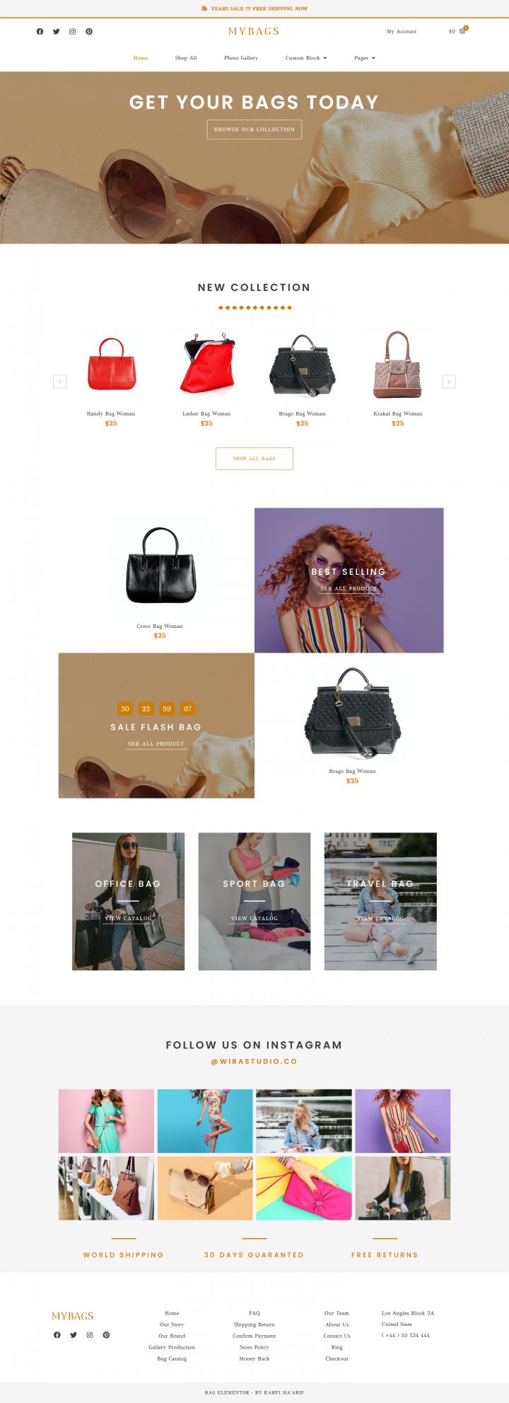 WordPress шаблон ThemeForest Mybags