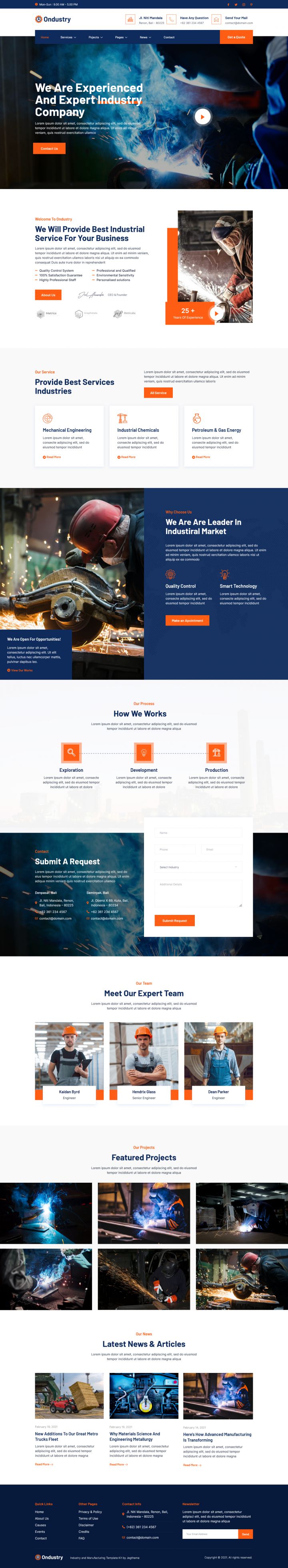 WordPress шаблон ThemeForest Ondustry