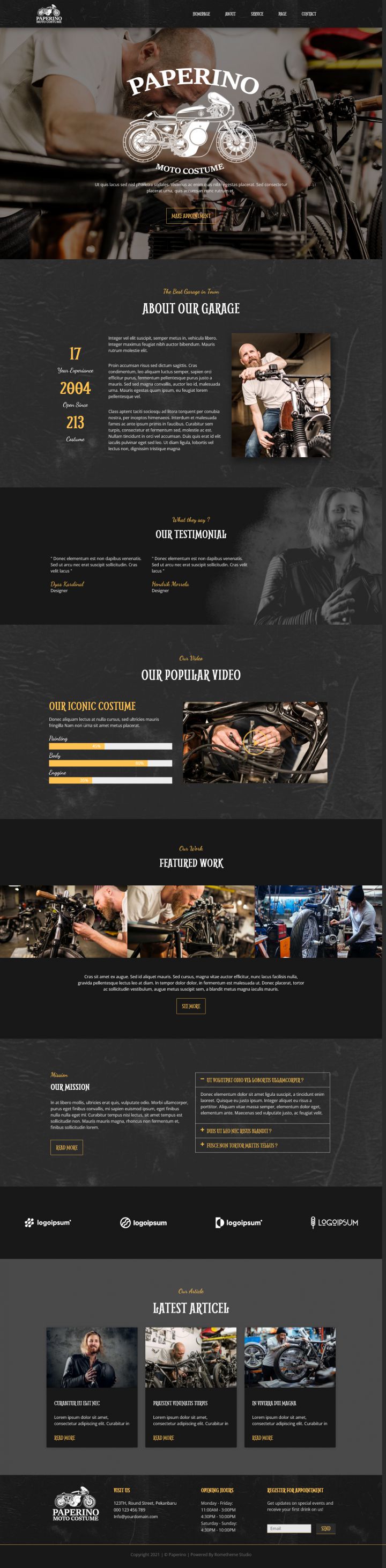 WordPress шаблон ThemeForest Paperino Garage