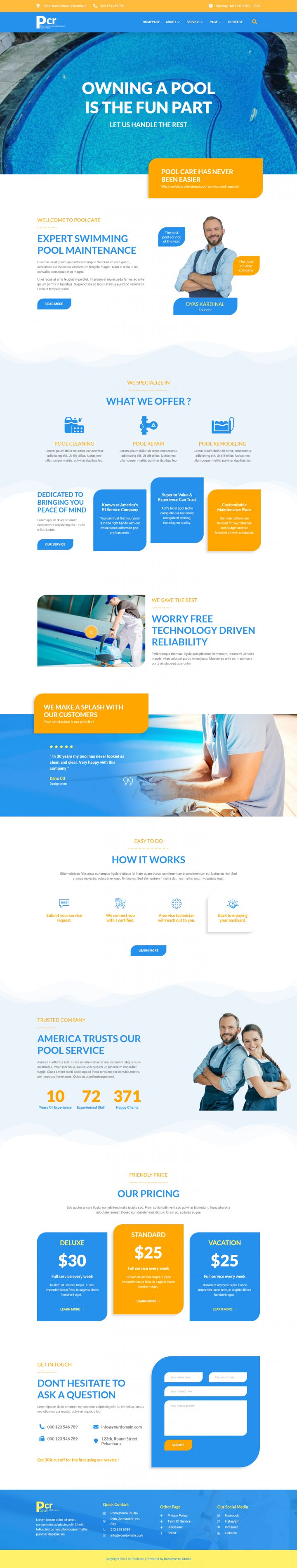 WordPress шаблон ThemeForest Poolcare