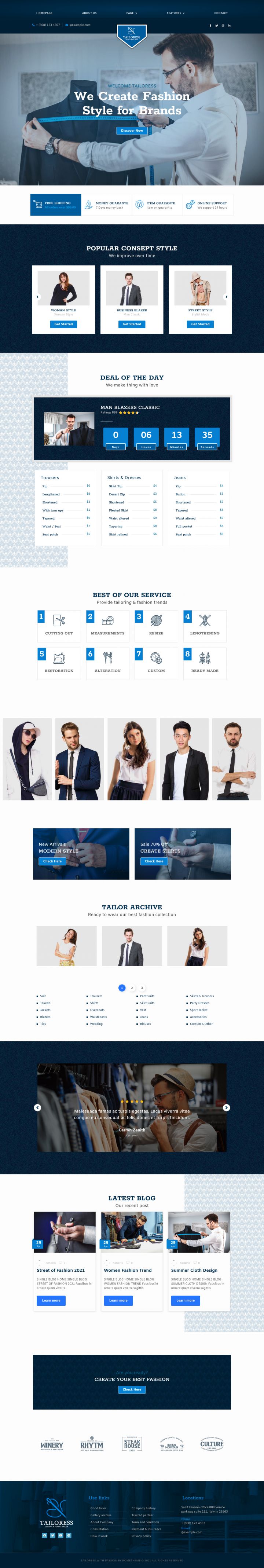 WordPress шаблон ThemeForest Tailoress