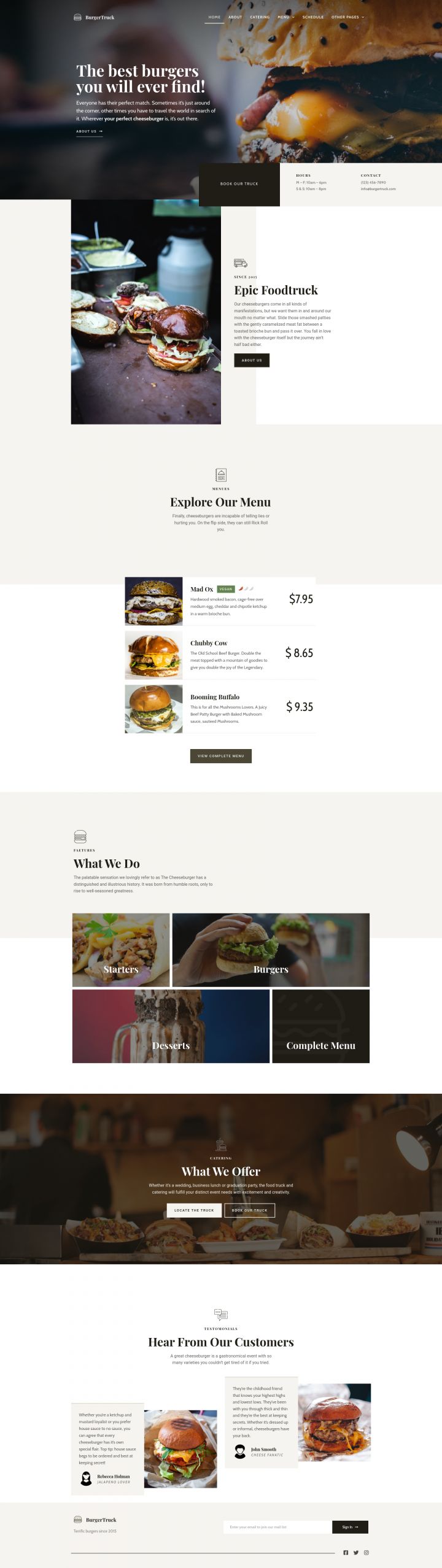 WordPress шаблон ThemeForest Burger Food Truck