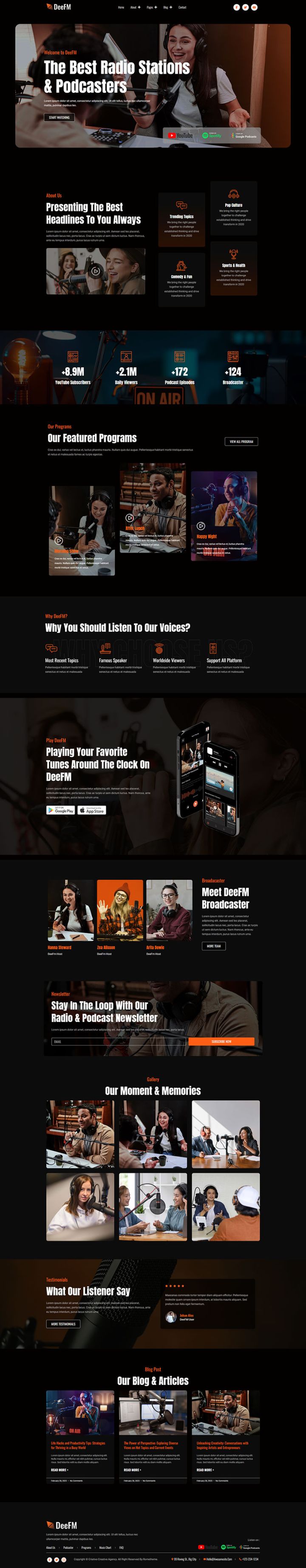 WordPress шаблон ThemeForest DeeFM
