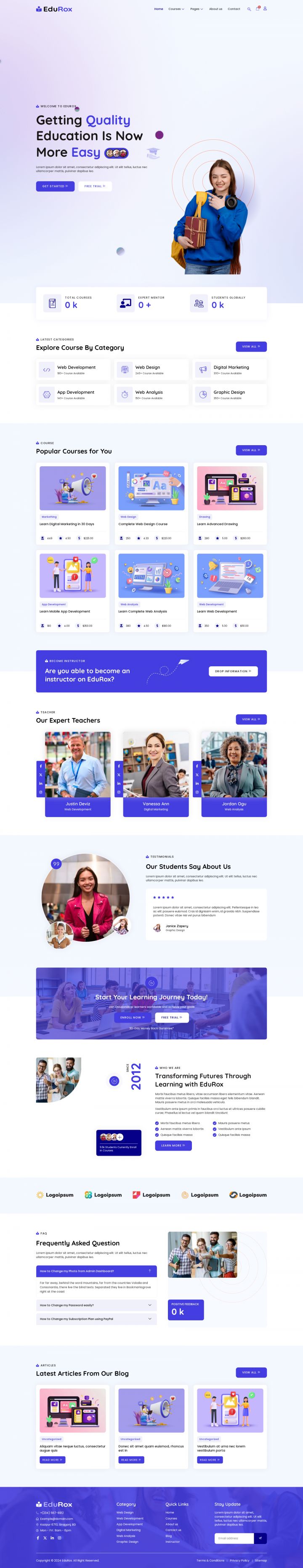 WordPress шаблон ThemeForest EduRox