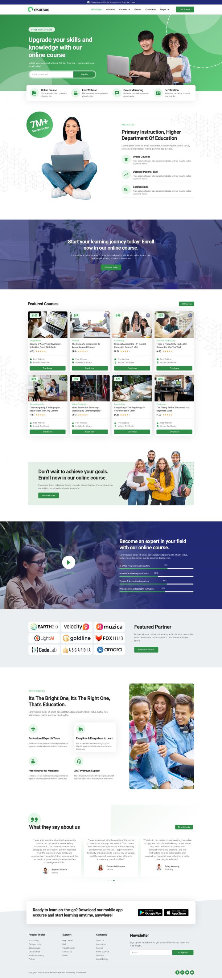 WordPress шаблон ThemeForest eKursus